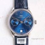 Swiss IWC Portugieser 7 days power reserve Watch Blue Dial w/ folding Clasp